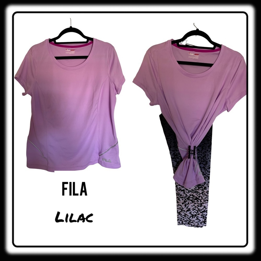 FILA Lilac workout shirt. size XL. Stretchy and lightweight!